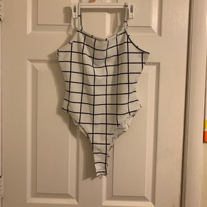 black and white bodysuit